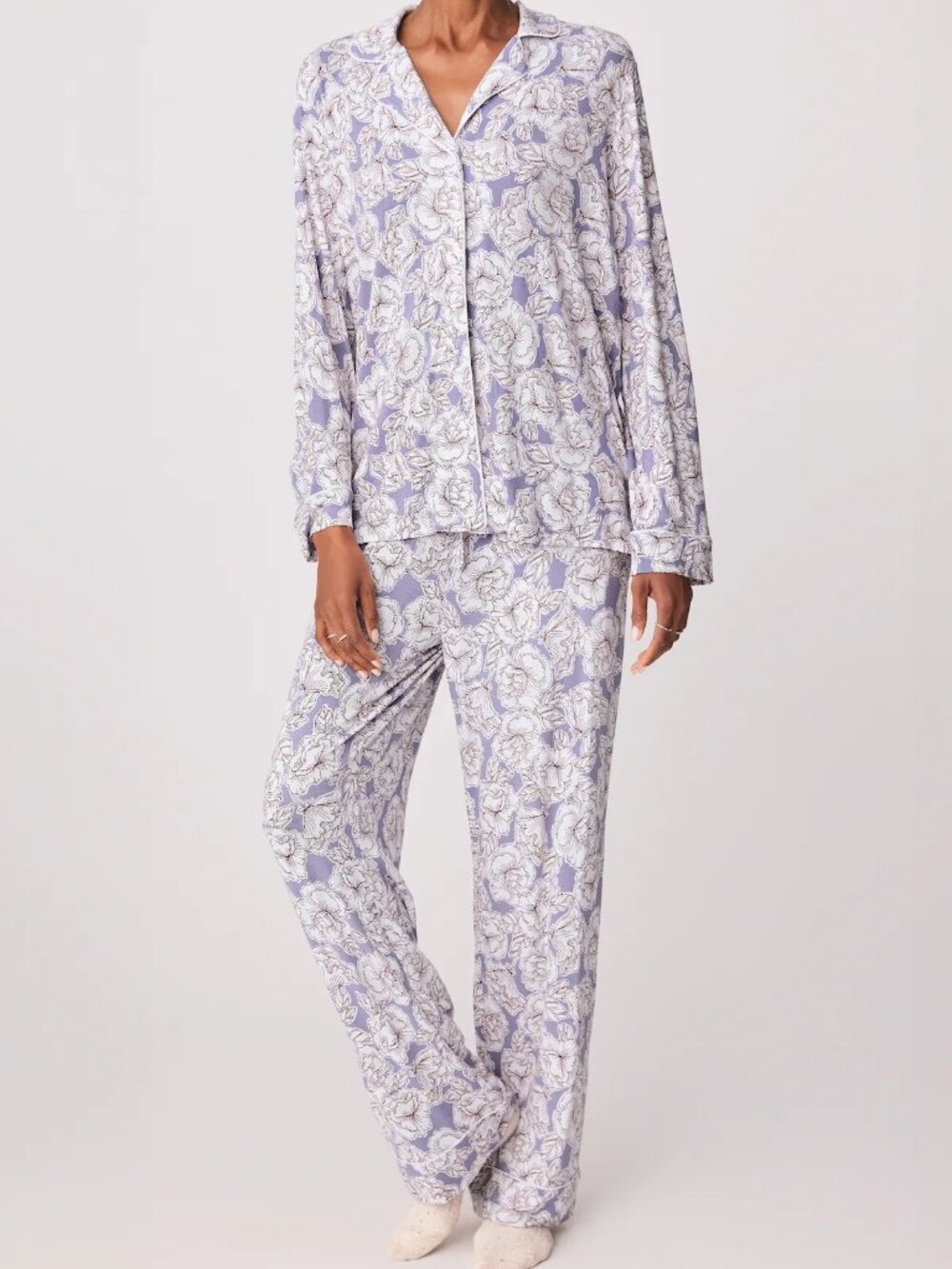 Joe Fresh periwinkle blue floral pajamas